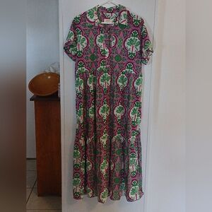 Maeve Pink and Green Maxi Dress